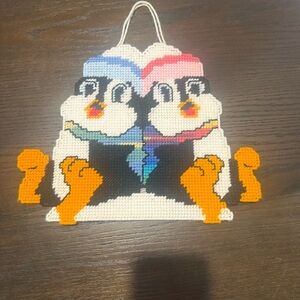 Two‎ winter plastic canvas penguins